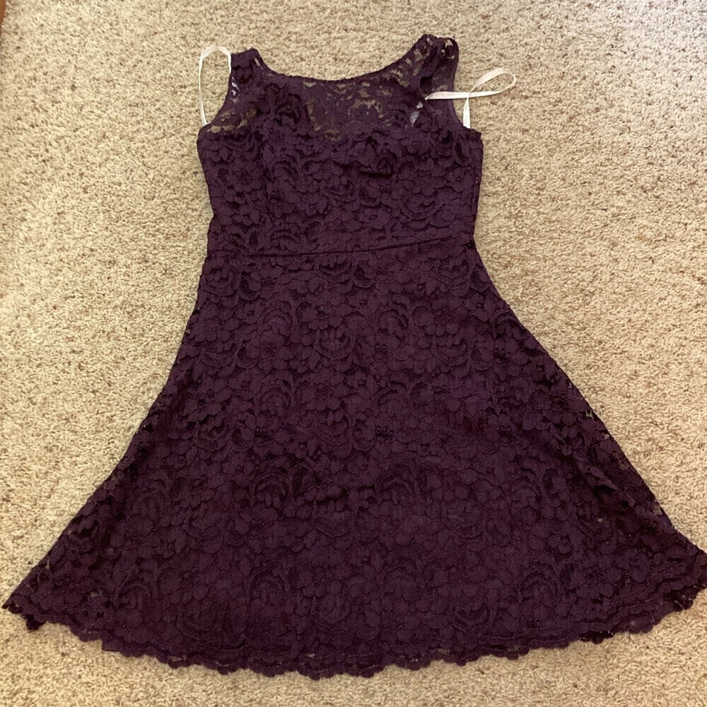 Davids bridal purple lace Dress